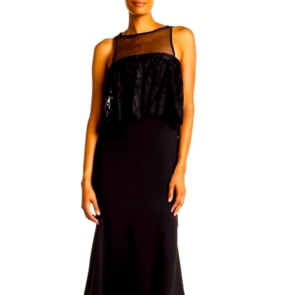 NEW LULU’S black Lace and Crepe jumpsuit size M